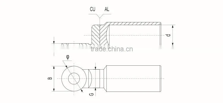 DTL-2B Bimetallic Connecting Terminals,Cable Lugs