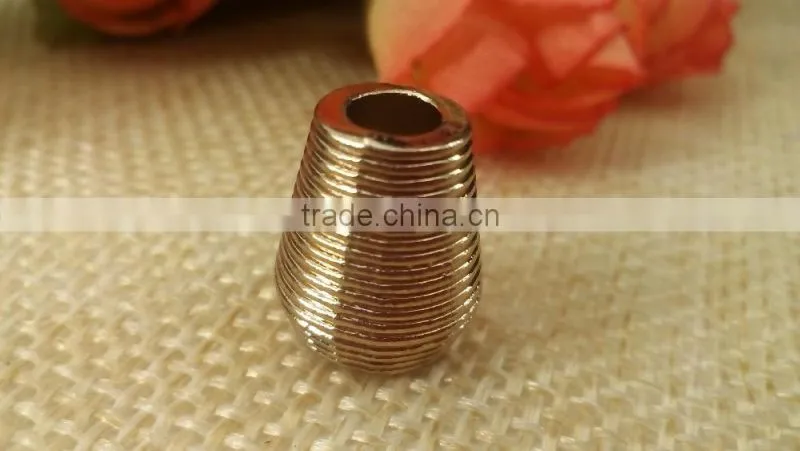 thread cord end gold metal sliver cord end