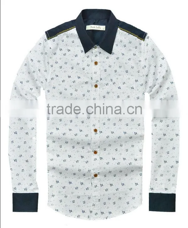 European Lapel Style Autumn Men Long Sleeve Shirts