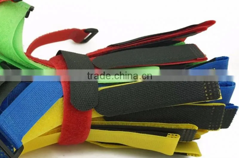 Nylon Buckle Adjustable Hook And Loop Straps Belt Wrap Cable Tie