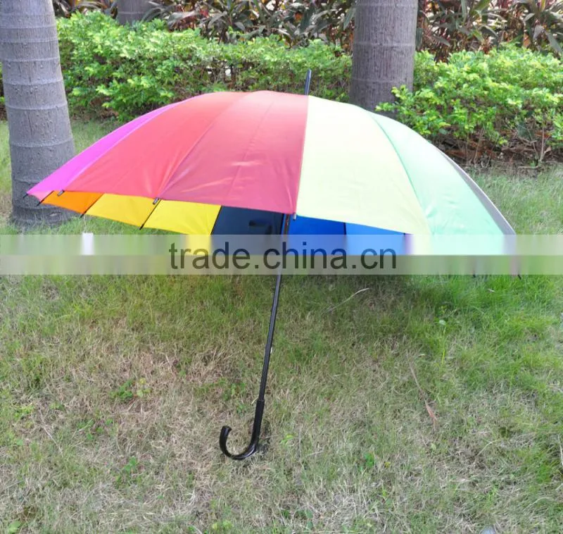 16ribs Fashion High Quality Auto Open Promotional Custom Windproof Rainbow Umbrella regenschirm bunt