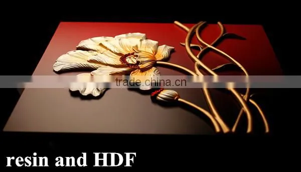 Calligraphy relief decorating mural painting