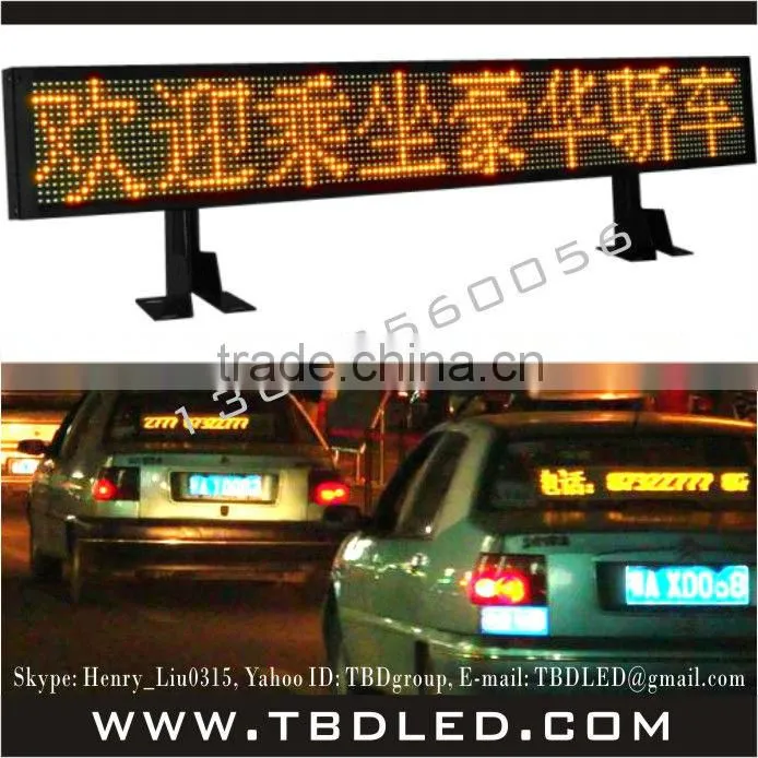 LED taxi message tag/ led car message sign/led car moving message sign board