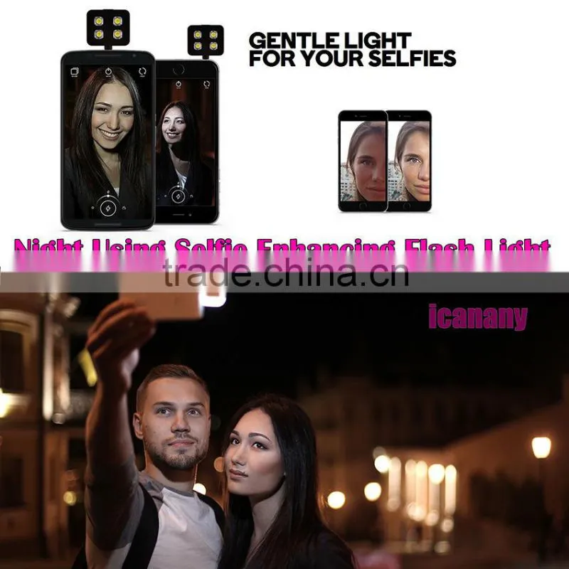 Cell Phone Camera Micro Light- Fill Night Using Enhancing Flash Light Mini 4 LED Speedlite