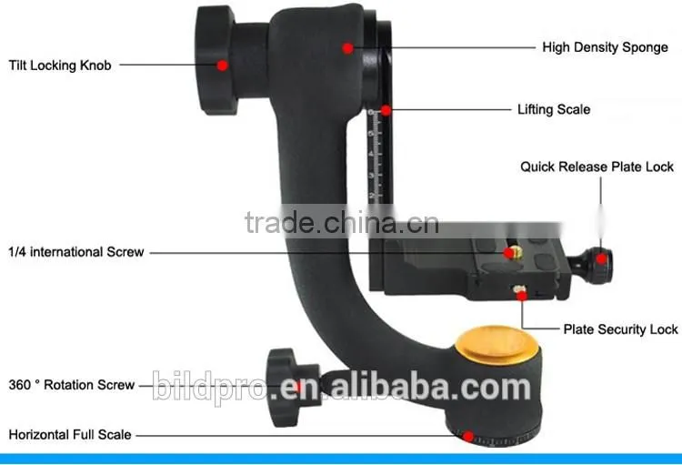Heavy Duty Camera Gimbal Bird View Systerm on Professional Tripod
