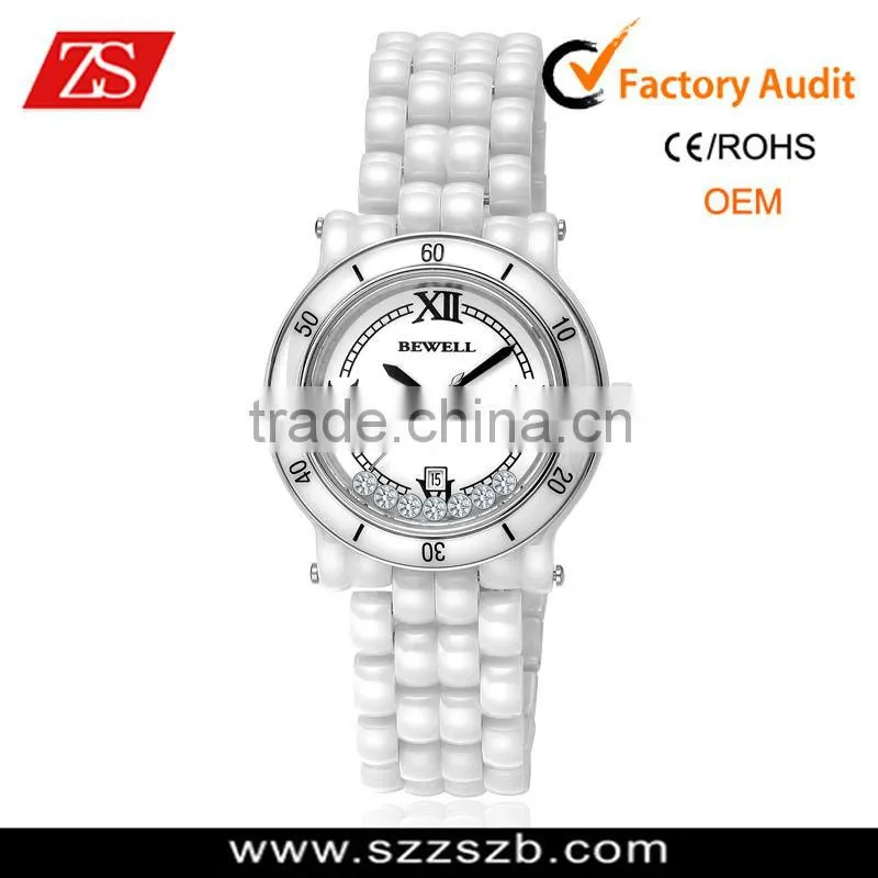 Women's Ceramic White Dial Analog Watch