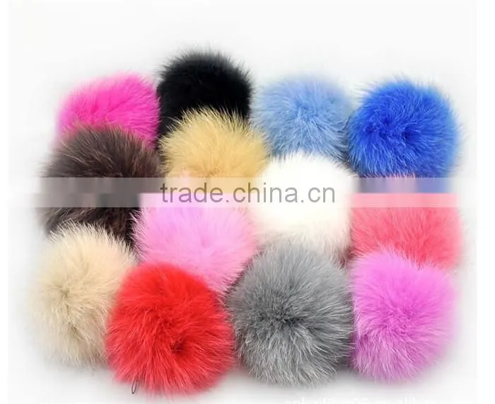 100% genuine fox fur ball for keychain bag car pendent