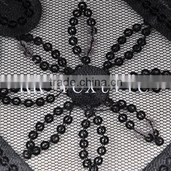 2014 Hot sell PU Leather craft Lace fabric maze home textile