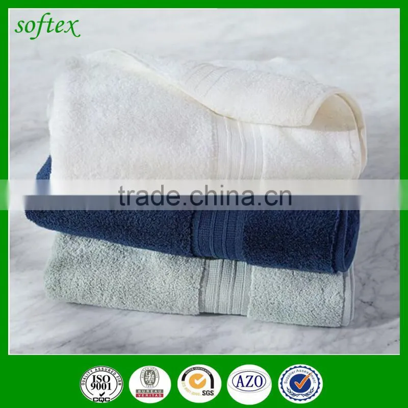 Luxury Hotel Spa Bath Towels 100% Cotton Dobby Border Set spa towel with logo towel manufacturer