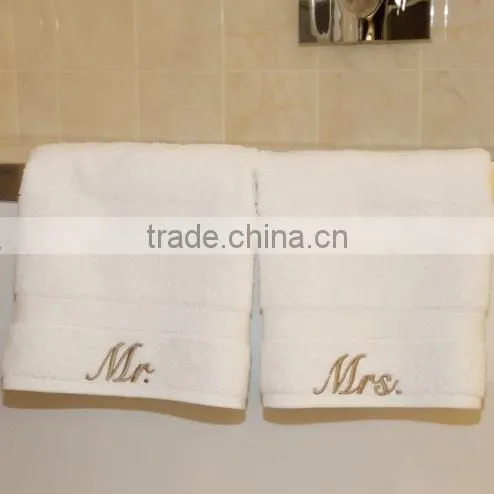 cotton material Mr. and Mrs. hand Towel face towel Monograms Embroidery with logo