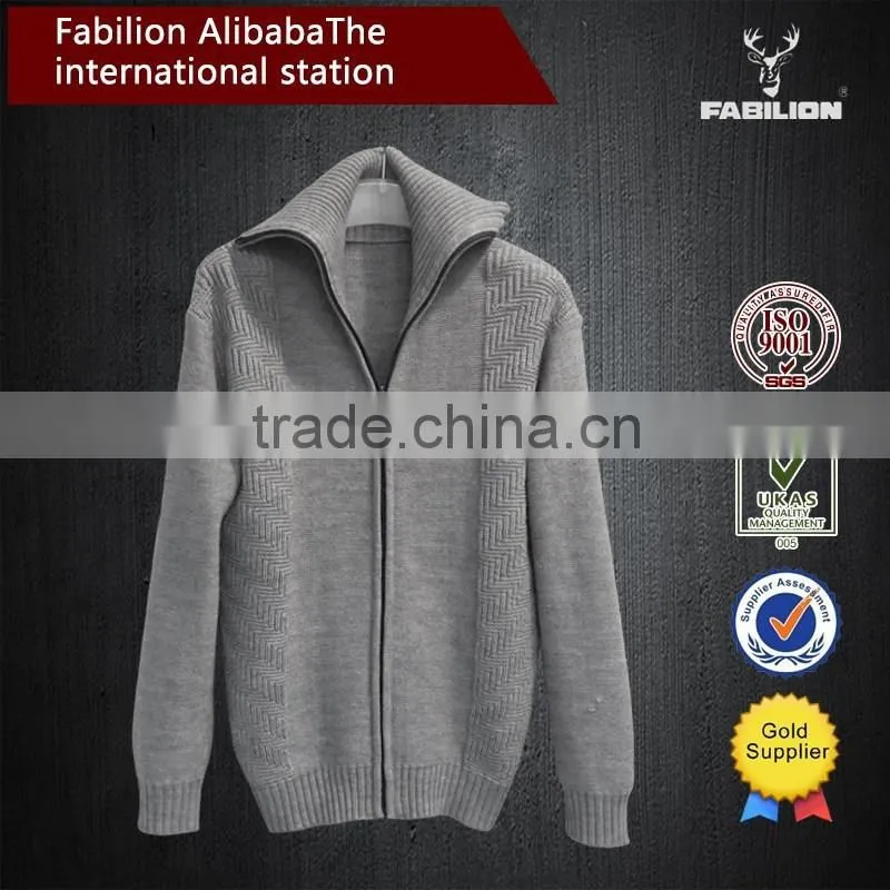 Men's round collar cashmere pure colour sweater for new design sweaters