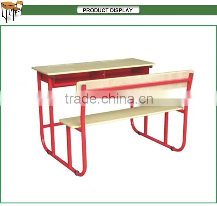 School Furniture Type and Wood/ metal Material MDF double student desk with chair