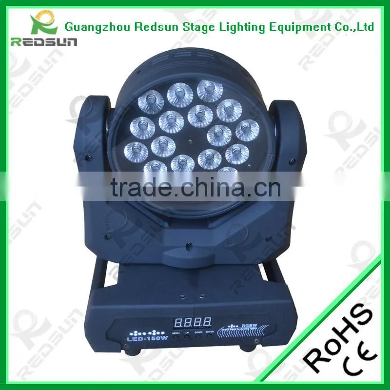 Lowest price!!!Professional High quality LED Wash Moving Head 10W 18 pcs (RGBW) RGBW 3 W LED Scheinwerfer Moving lights