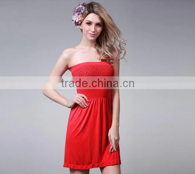 New Casual Style Strapless Sleeveless Slim Hype One-piece Ladies Dress