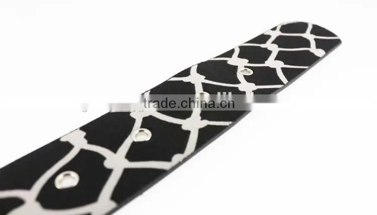 NEW design pu casual dresses belt for women with fashion printed cloth