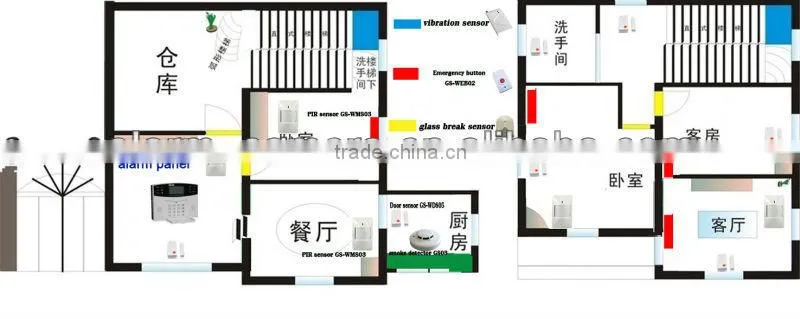 99 wireless zone telephone line security alarm system GS-T08