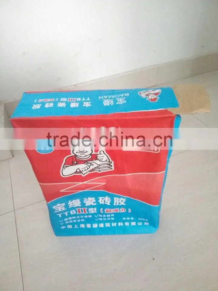 kraft paper bag with valve for tile glue packing 20kg