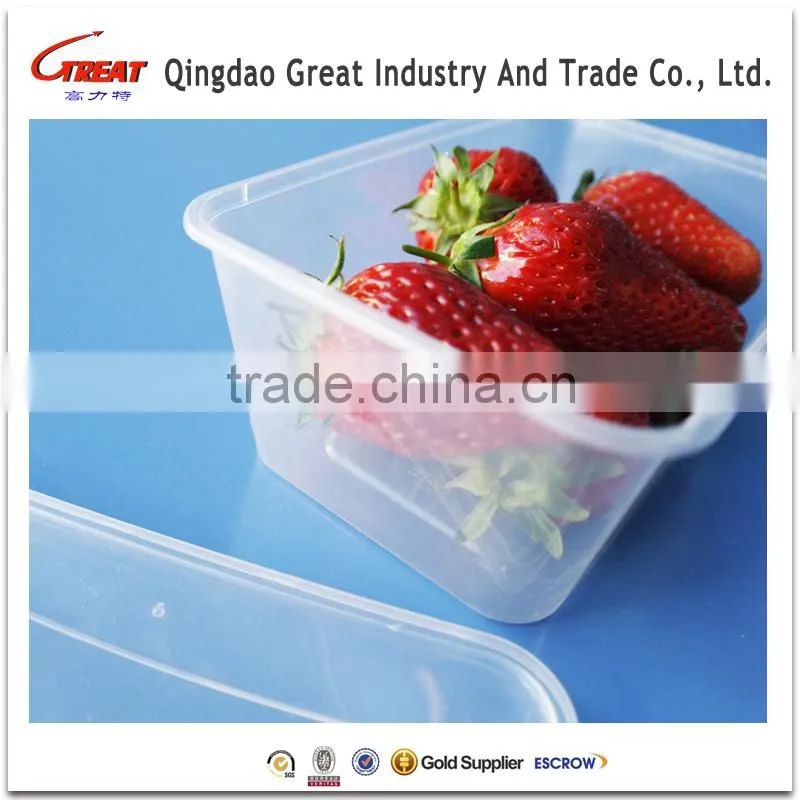 500 PP Rectangle Microwaveable Food Containers Sushi Container