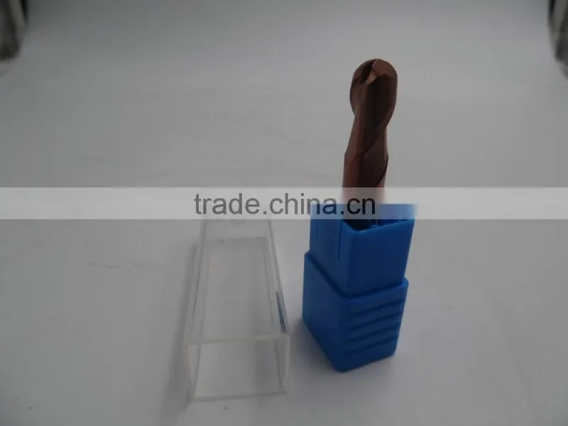 cheap china 6mm cutting dia 50mm HRC45 2 flutes carbide ball nose end mill
