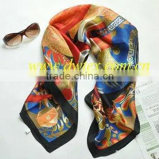 Soft silk scarf or printed silk foulard or print foulard