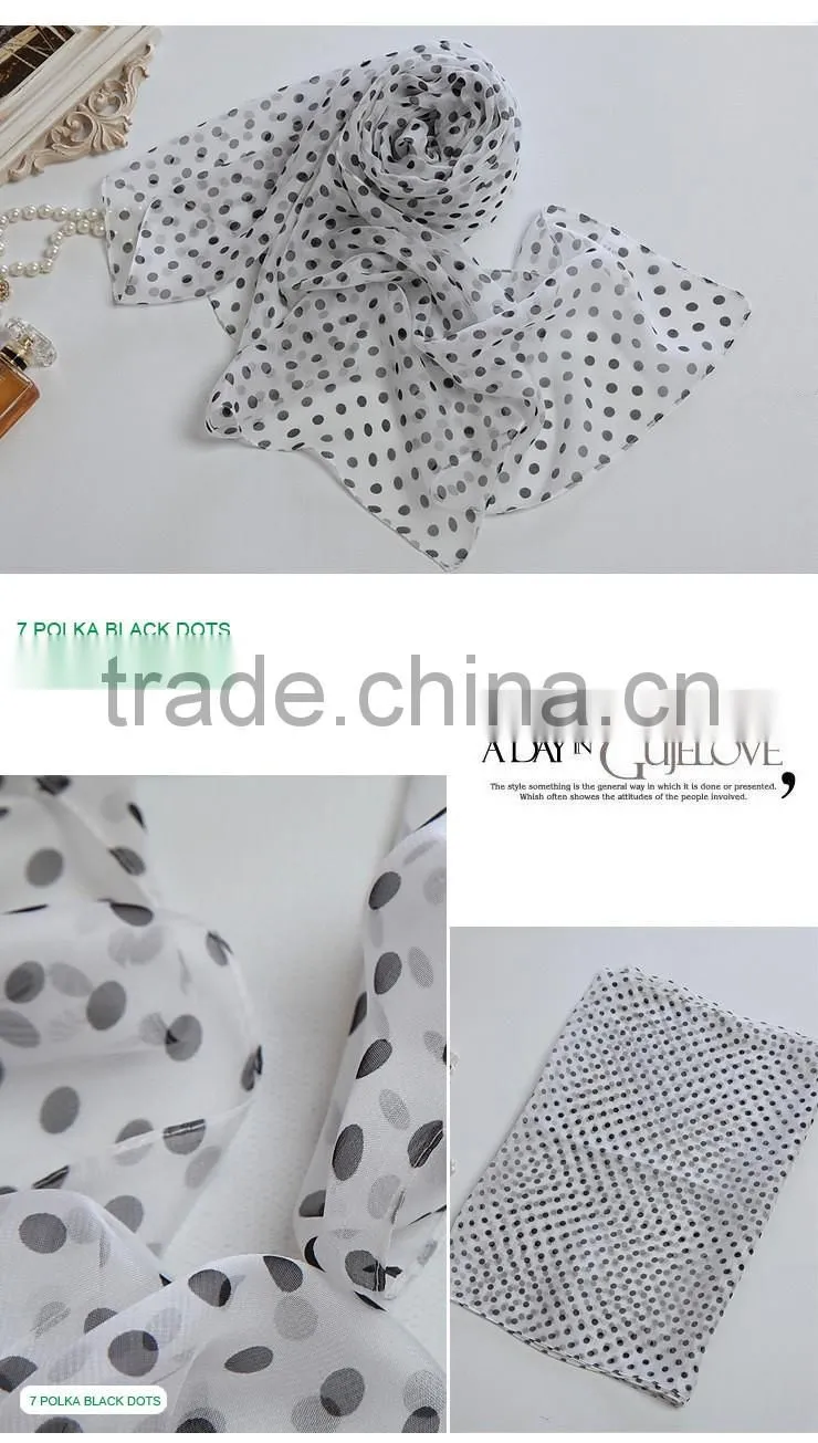 Lady's Customized Polyester Silk Like Soft Handfeel Chiffon Printed Long Scarf Shawl Wraps Sarong