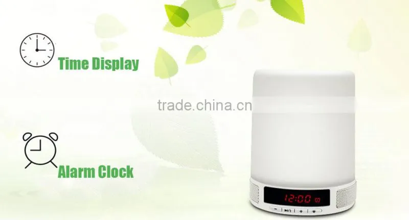 New trend hot bedroom product touch control led lamp blueooth speaker with LED screen clock display and alarm clock function