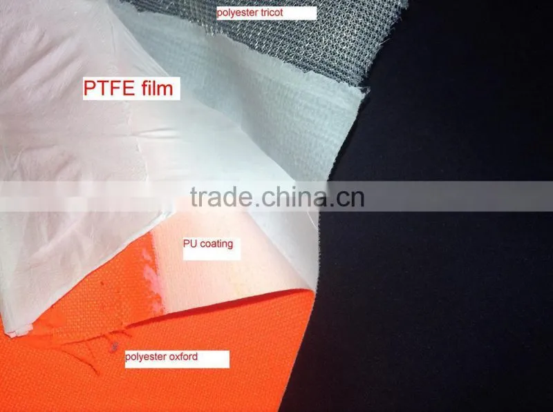 Acid resistant PTFE membrane Laminated Polyester Oxford Fabric