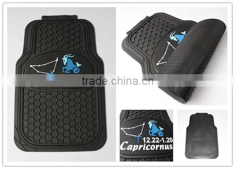 Universal Black All Weather Trimmable Rubber Floor Mats Set