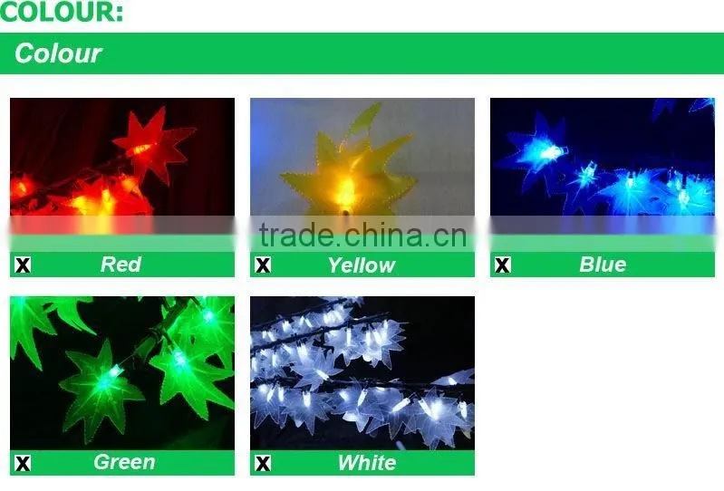 2.5m Pure New Artificial LED Maple Leaves Decorative Plastic Tree Light
