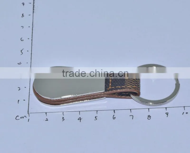 2016 exhibiton hot leather double side key chain for custom logo