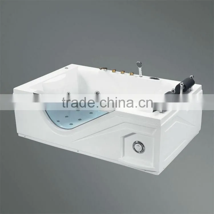 2016 freestanding glass apron jet water spa surf tub whirlpool bathtub