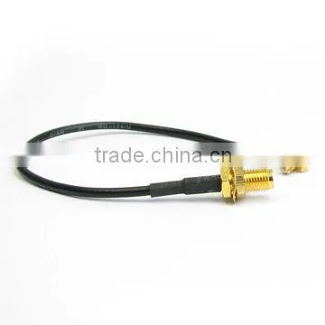 MCX male right angle R/A to SMA female bulkhead with RG174 cable, cable assembly, pigtail, jumper cable