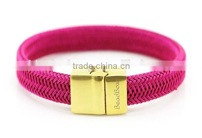 2016 Newest spanish sus pink leather charm bracelets for women wear