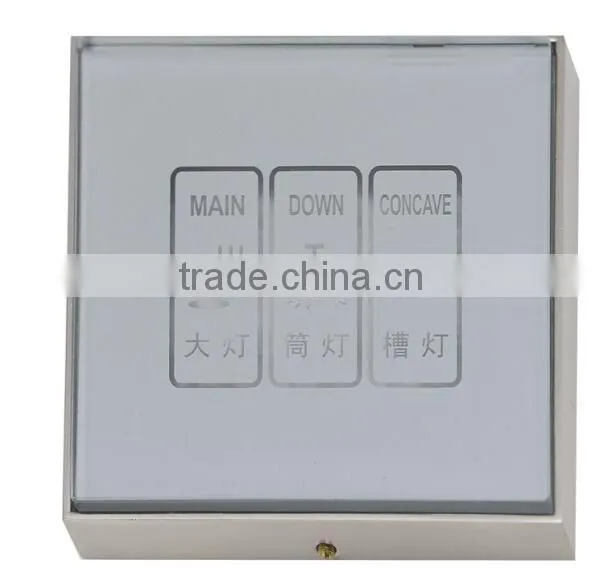 3 function wall touch switch light control switch door bell