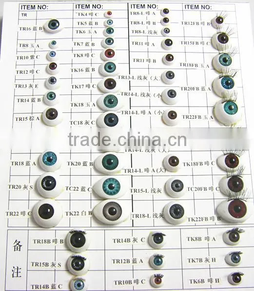 High quality colourful plastic eyes in round ball half-round and oval