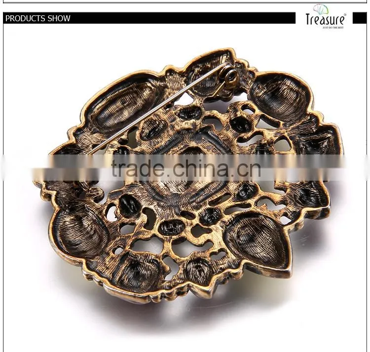 2015 latest new design coffee color flower oil drop brooch high quality hot selling brooch wholesale