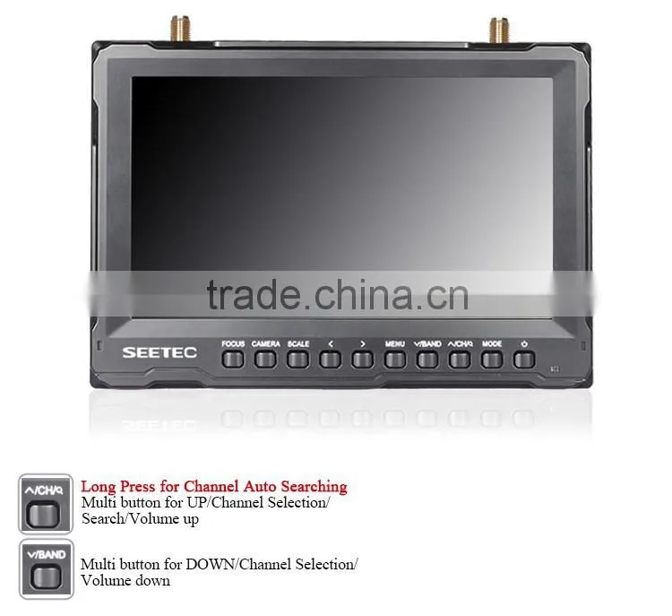 8 inch small fpv screen 32ch 5.8g wireless video and DC output portable built in battery dji f450