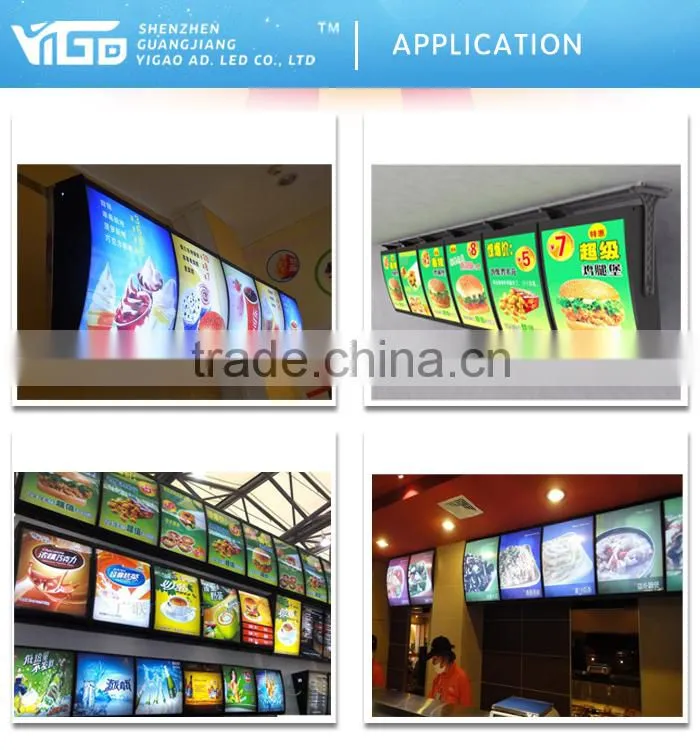 slim restaurant menu order light box from China factory