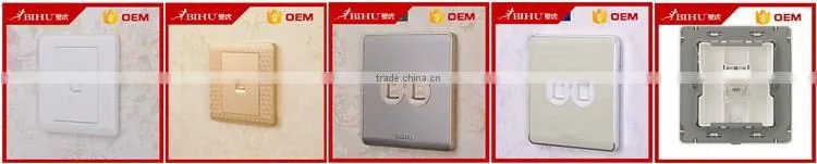 PC brushed stainless steel material network computer wall socket rj45 wall outlet