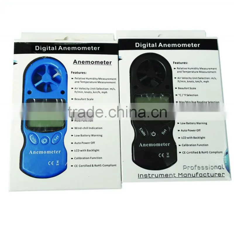 LCD Digital Hand-held Wind Speed Gauge Meter multifunction Measure Anemometer Thermometer and temperature