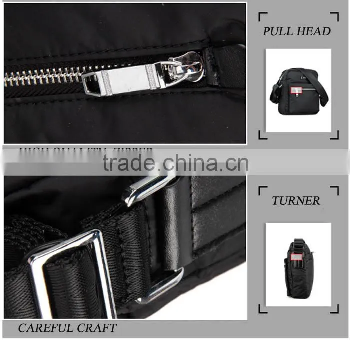 Costom Fashionable Nylon Oxford and Canvas Fabric Cross Strap Single Shoulder Messenger Bag for Men