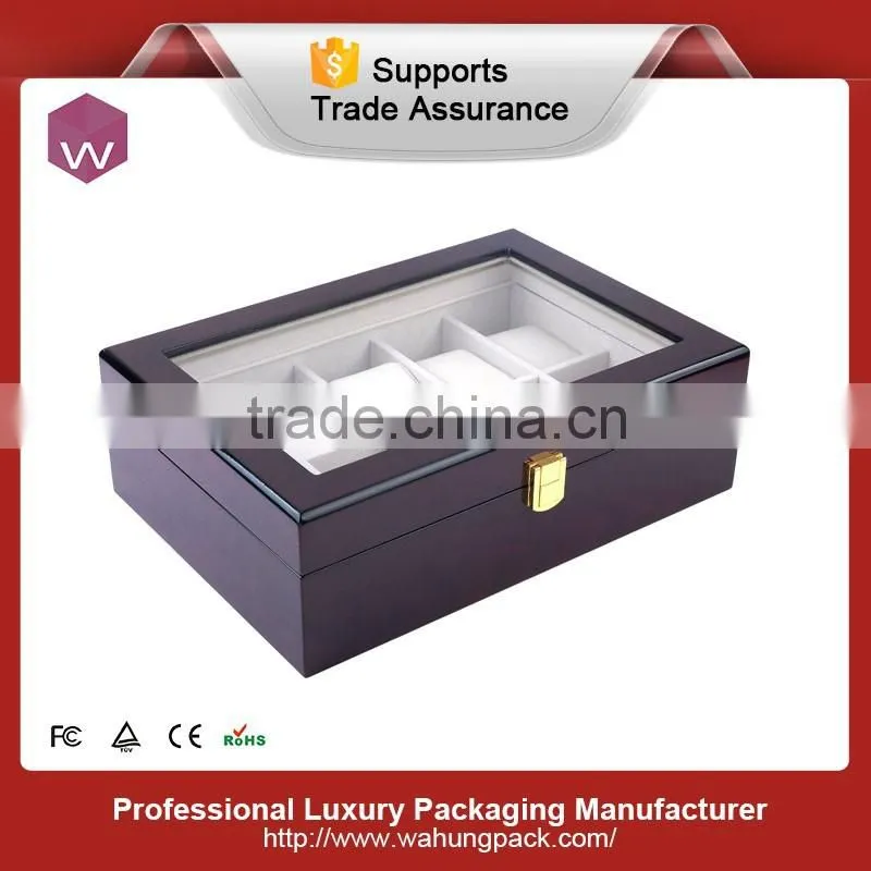 Real Leather Black Color Watch Box For Man With Custom Logo
