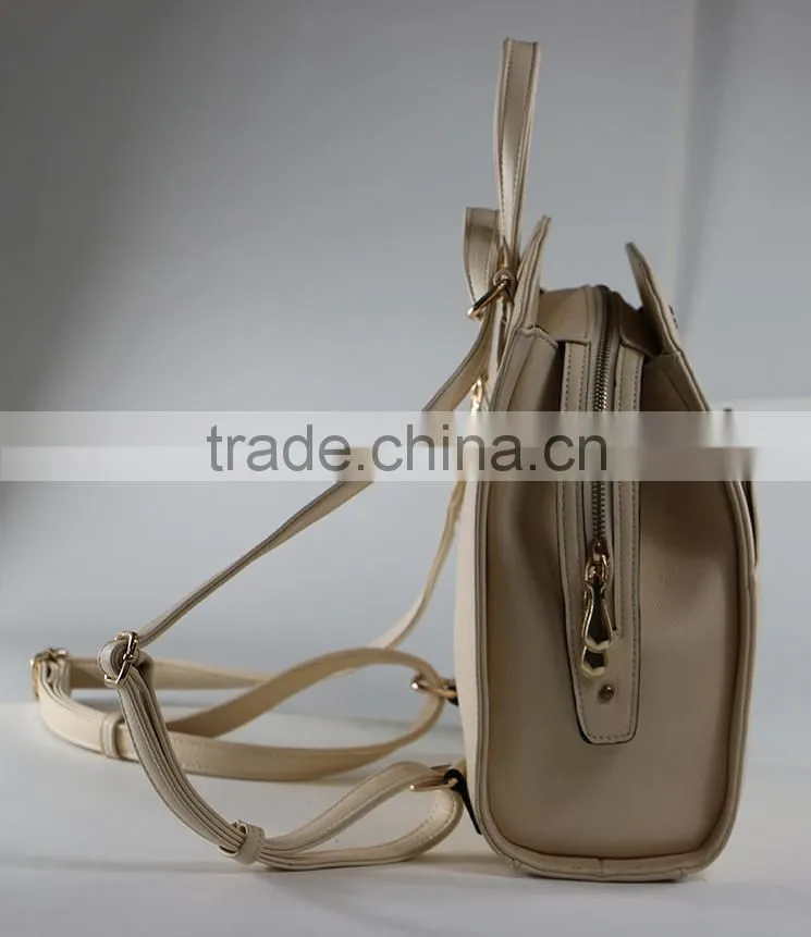 2015 Fashion girls school bag pu satchel bag leather backpack
