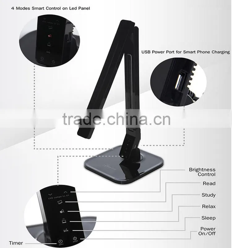 Smart USB table lamp with usb port led table lamp