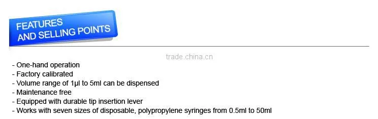 StepMate Stepper with 7 Sizes of Disposable Polypropylene Syrings from 0.5mL to 50mL