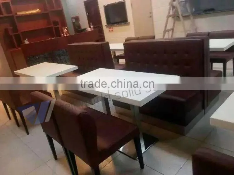 High glossy artifical marble chinese restaurant round table furniture