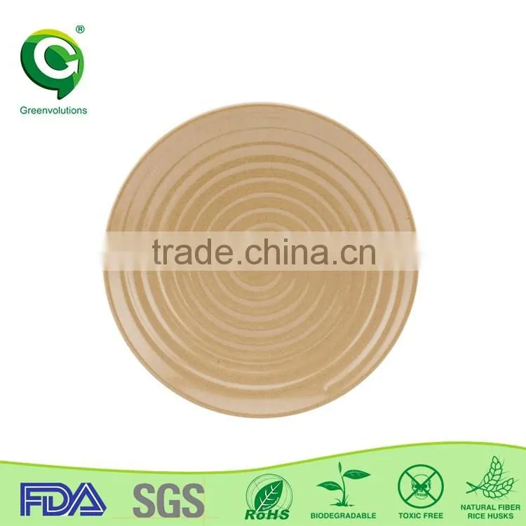 kitchen rice husk fiber round plate