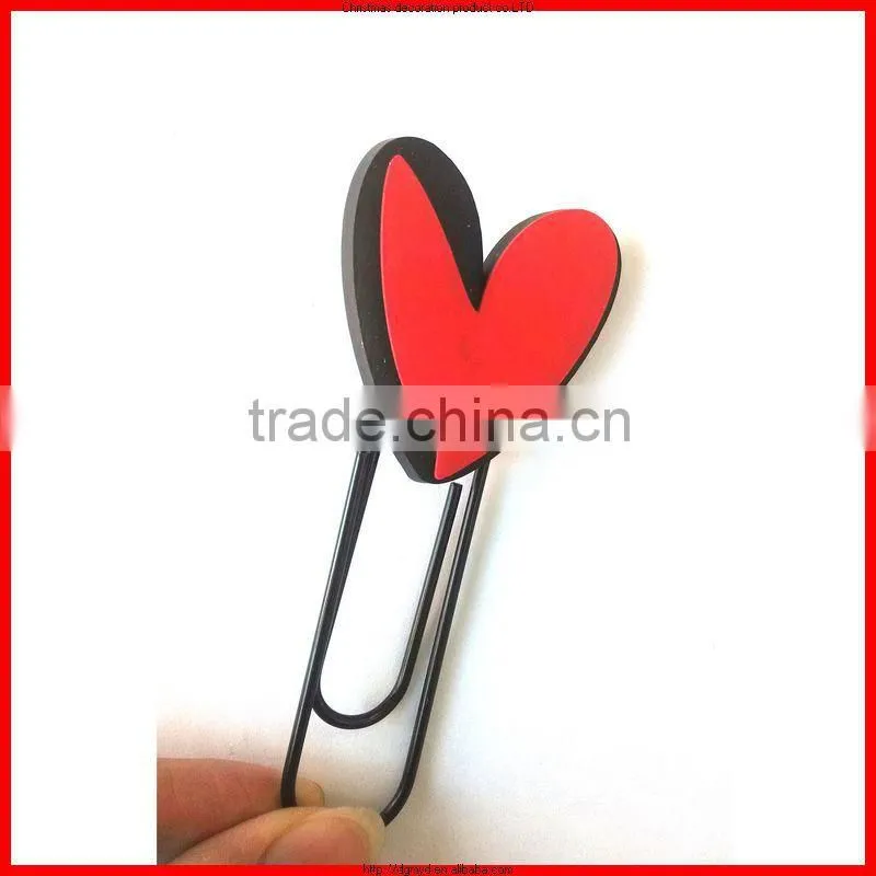China Non-toxic metal paper clips Cutom Logo PVC Head Paper Clip For school