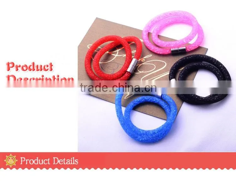 <<<2016 top selling fashion women lady stardust mesh crystal Bracelets & Bangles/