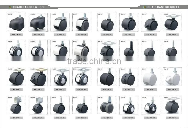 bw black nylon caster wheels fit for all types of office chairs in furniture casters